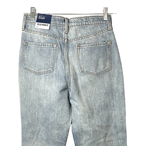 Old Navy Jeans Girls Size 14 Blue High Rise Straight Leg Light Distressed NWT - Picture 8 of 10